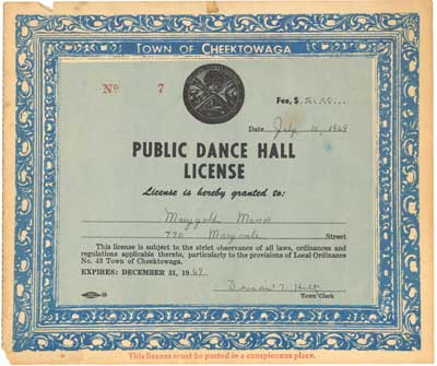 Public Dance Hall License