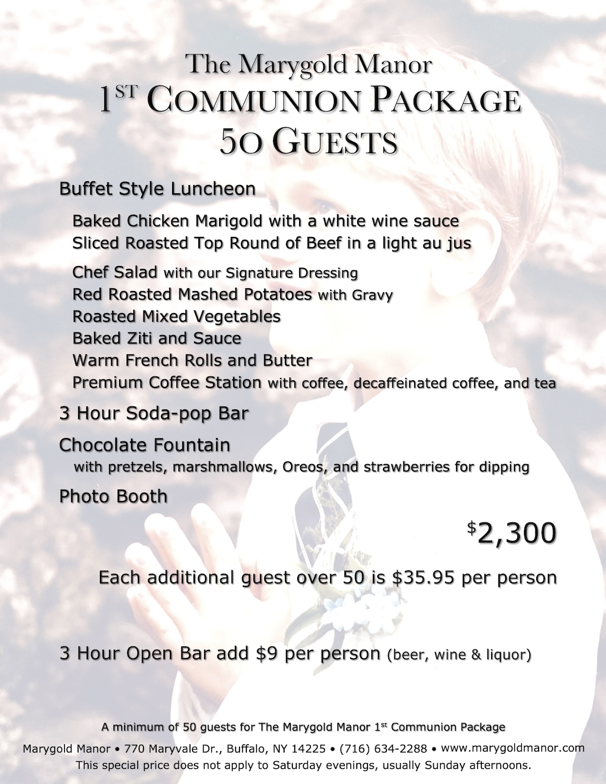 The Marygold Manor - Communion Package